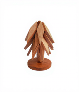 Nouveaux dessous-de-plat et dessous-de-bouilloire en bois vintage créatifs de qualité artisanale pour plats chauds, forme irrégulière, lot de 4, 10x10 cm - Product Image 1