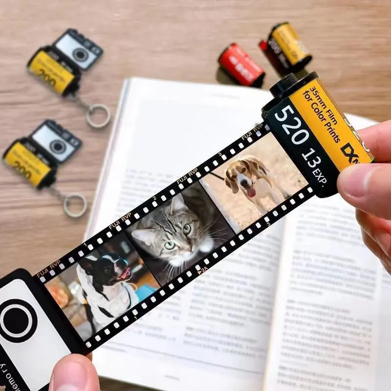 Personalized Custom Memory Photo Camera Film Reel Roll sublimation Keychain