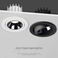 Spot LED encastré au plafond, lampe à angle réglable, interrupteur à bouton, variateur d'intensité, aluminium, 9W, 12W, AC110V-220V, pour maison, bureau, magasin
