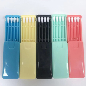 Coton-tiges réutilisables en coton pour les oreilles, ensemble <span class=keywords><strong>de</strong></span> bâtonnets multi-embouts en silicone avec support portable pour le nettoyage du maquillage, logo personnalisé OEM - Product Image 6