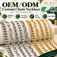 Collier Serpent, Trombone ou Cubain en Acier Inoxydable 316L pour Femme, Plaqué Or 18 carats PVD, Étanche, Tendance Minimaliste et Personnalisé