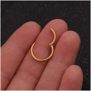 YW 16G completamente de acero inoxidable nariz anillo pendientes pequeño cartílago clic aro con bisagras segmento <span class=keywords><strong>orbital</strong></span> hélice <span class=keywords><strong>Piercing</strong></span> joyería - Product Image 6