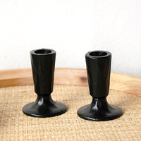 2 pièces de bougeoirs créatifs en fer noir américain pour salle à manger, salon de coiffure, bougeoirs en métal doré pour la décoration de la maison