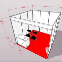Cabina de aluminio de construcción rápida, sala de aislamiento, cabina estándar de exposición, 2022, 3x3/3x6m
