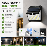 Lampe murale solaire à détecteur de mouvement LED pour extérieur, jardin, IP65 étanche, certifiée CE, batterie incluse avec contrôle par capteur de lumière