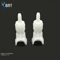 Raccord de tuyau à valve rapide BRT Acetal 1/8 avec filetage cannelé, raccord de tube en acier inoxydable 316, ressort de valve, pression 120 psi, connexion rapide
