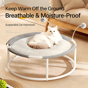 <span class=keywords><strong>Lit</strong></span> hamac surélevé pour chat, <span class=keywords><strong>lit</strong></span> pour chat respirant et lavable avec jouets interactifs, pour chats d'intérieur et chats corpulents jusqu'à 40 livres - Product Image 4