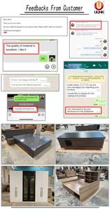 Meuble TV en bois de vente chaude Table TV en mélamine de couleur noire Meuble de <span class=keywords><strong>télévision</strong></span> à étagères multiples avec pieds - Product Image 6