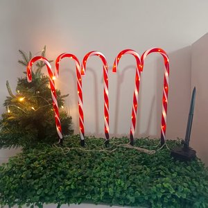 IP44 estilo estrella al aire libre Navidad jardín decoración resistente a la intemperie paisaje lámpara bastón diseño <span class=keywords><strong>Solar</strong></span> LED bastón de caramelo Luz - Product Image 2