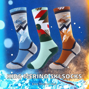 Chaussettes <span class=keywords><strong>de</strong></span> <span class=keywords><strong>ski</strong></span> en laine mérinos à motifs <span class=keywords><strong>de</strong></span> dessins animés pour enfants, chaussettes thermiques pour garçons et filles, chaussettes <span class=keywords><strong>de</strong></span> snowboard d'hiver tricotées, 2 paires - Product Image 2