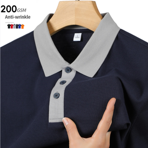 <span class=keywords><strong>Polo</strong></span> da <span class=keywords><strong>Uomo</strong></span> <span class=keywords><strong>di</strong></span> Alta Qualità, Nuova Collezione, Tinta Unita, Manica Corta, Casual con Logo, Moda Estiva, Colletto Rovesciato, Top da Golf per <span class=keywords><strong>Uomo</strong></span> - Product Image 1