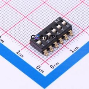 DSIC06LSGER DIP Switch SMD-12P,6x15.2mm Switch Flat Toggle, Raised Type Single Pole Single Throw 6 Gull Wing Type - Product Image 1