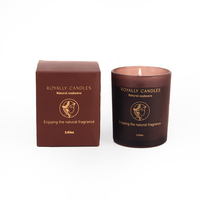 Cire de colza, cire de noix de coco, cire d'abeille marron intérieur vaporisateur artisanat verre bougie parfumée de haute qualité