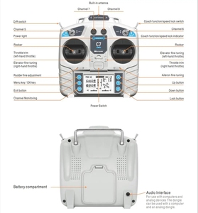 MicroZone MC7 C7 MINI 2.4G Pengendali Transmitter dengan Sistem Radio Penerima MC8RE untuk Pesawat RC Drone Multirotor Helikopter - Product Image 4