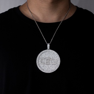 Collar con Colgante Iced CEO de Messi Jewelry, Moissanita, Cadena Cubana Hip Hop - Product Image 5