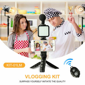 HOSHI-trípode ZW49 para cámara de teléfono, luz LED de vídeo, micrófono, palo de selfi, Kit de soporte para cámara, Vlogging para <span class=keywords><strong>Tick</strong></span> <span class=keywords><strong>Tock</strong></span> Studio - Product Image 3
