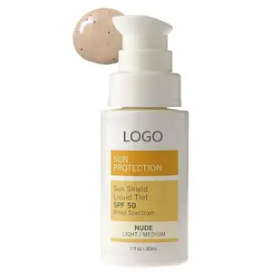 Bán buôn nhãn hiệu riêng SPF 50 dầu-miễn phí và kẽm-oxit màu kem chống nắng cho tất cả các loại da kem khoáng Kem chống nắng Lotion CN; gua