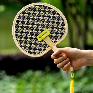 Handmade Woven Palm Leaf Fan Portable Handheld Straw Fan For Summer Outdoor Use - Product Image 4