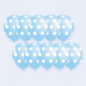 Party Love Blue Polka Dot Latex <b>Balloons</b> 12 Pcs Birthday Party Decoration - Product Image 1