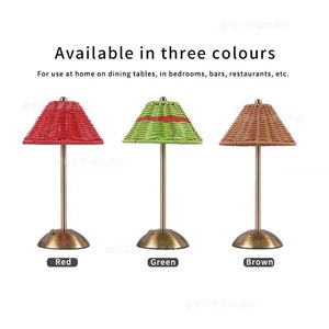 Rechargeable Rattan LED <strong>Table</strong> Lamp, Home Decor Ornament, Bedroom <strong>Bedside</strong> Ambient Night Light for Living Room - Product Image 3
