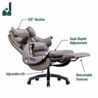 Fauteuil de Direction en Cuir Extensible et Inclinable de Luxe avec Accoudoirs en Cuir, Base Métallique et Roulettes Silencieuses en Nylon pour Bureau de PDG/Direc. Général