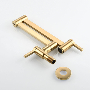 实心黄铜可折叠壁挂式双手柄冷热水炉灶加水龙头 - Product Image 5