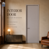 Porte intérieure moderne en bois à panneau plat pour chambre, surface lisse facile à nettoyer, taille personnalisée, vente en gros d'usine, fourniture pour projets