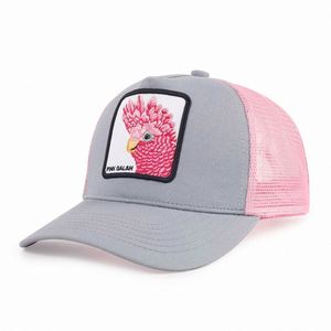 Gorras de béisbol de malla de 5 paneles con cierre a presión, gorra trucker personalizada con parche bordado de animales, gorra trucker personalizada - Product Image 2