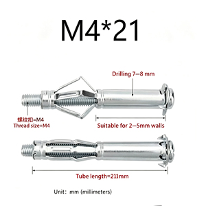 Vis d'<span class=keywords><strong>expansion</strong></span> <span class=keywords><strong>à</strong></span> mâtille galvanisée en acier M6 pour cloison sèche, capacité 100 kg pour plâtre - Product Image 4