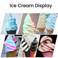 Machine à glace molle en acier inoxydable avec roulettes universelles, machine à glace pour café, stock disponible