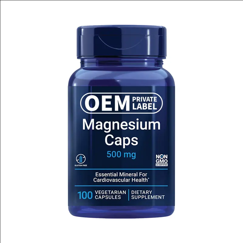 OEM Private Label Magnesium Capsules 500 mg Essential Mineral for Cardiovascular Health Supports Heart Bone