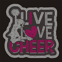 Transferts thermocollants en strass personnalisés sur le thème du cheerleading, écologiques, pour T-shirts scintillants – Vente en gros à chaud