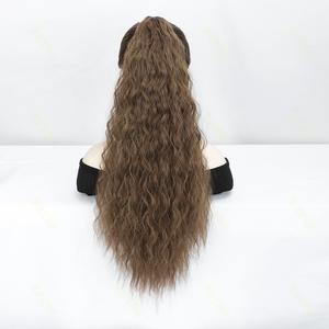 Femmes petit imperméable dentelle avant Afro vague perruque pince à saisir longue <span class=keywords><strong>barbe</strong></span> de maïs queue de cheval moelleux étain papier sangle chaude transfrontalière - Product Image 4