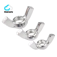 Écrou papillon M6 en alliage de zinc galvanisé de classe B, à oreille femelle, pour montage sur plaque, fourniture d'usine Cloud-Party