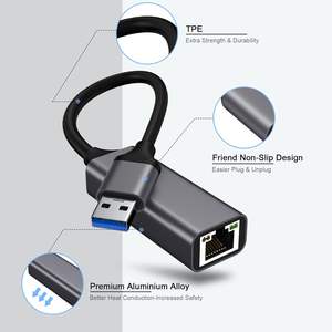 อะแดปเตอร์อินเทอร์เน็ต SYONG <span class=keywords><strong>USB</strong></span> 3.0 เป็น 10/100/1000 กิกะบิตอีเธอร์เน็ต ใช้งานร่วมกับแล็ปท็อป แท็บเล็ต พีซี ระบบปฏิบัติการ Windows 11/10/8 และ MacOS - Product Image 2