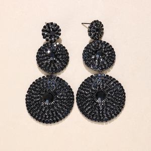 Pendientes de Aro Elegantes, Versátiles y Modernos, Chapados en Oro, con Cristales y Piedras de Imitación, Diseño Geométrico, Largos, con Forma de Bola, Estilo Blogger - Product Image 5