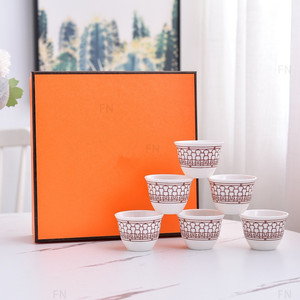 Venta al por mayor estilo de Oriente Medio hueso China té de la tarde taza de café expreso - Product Image 4