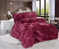 Literie en peluche hirsute de luxe chaude 4 pièces ensemble King king size duveteux chaud bonne qualité couette ensemble pour l'hiver