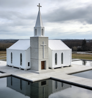 Bâtiments commerciaux modernes en structure acier préfabriquée, églises, chapelles