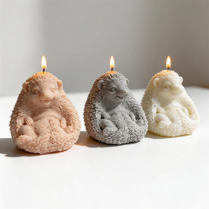 Molde de silicona de figurita de <span class=keywords><strong>erizo</strong></span> sentado para decoración del hogar, molde para velas de cera de soja, molde de resina y yeso de animales - Product Image 6