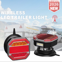 Kit Luci Magnetiche Wireless per Rimorchio 12-24V, Luci Posteriori, Freno, Targa e Direzione a LED con Certificazione ECE R10 CE ROHS