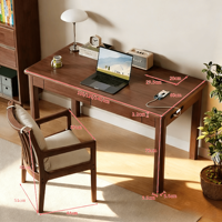 Bureau de maison et de bureau SONA HOME, choix de premier ordre, avec chargeur intégré, design minimaliste wabi-sabi, en bois de caoutchouc, multifonctionnel