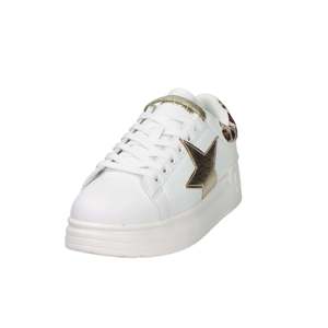 Baskets Shop Art Donna Blanches et Dorées Talon 4 cm Tailles 36 37 38 39 40 41 Chaussures en Toile Tendance - Product Image 3