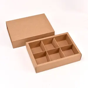 저렴한 가격 도매 사용자 정의 날짜 초대 선물 비스킷 발로틴 상자 재활용 6 삽입 초콜릿 포장 종이 상자