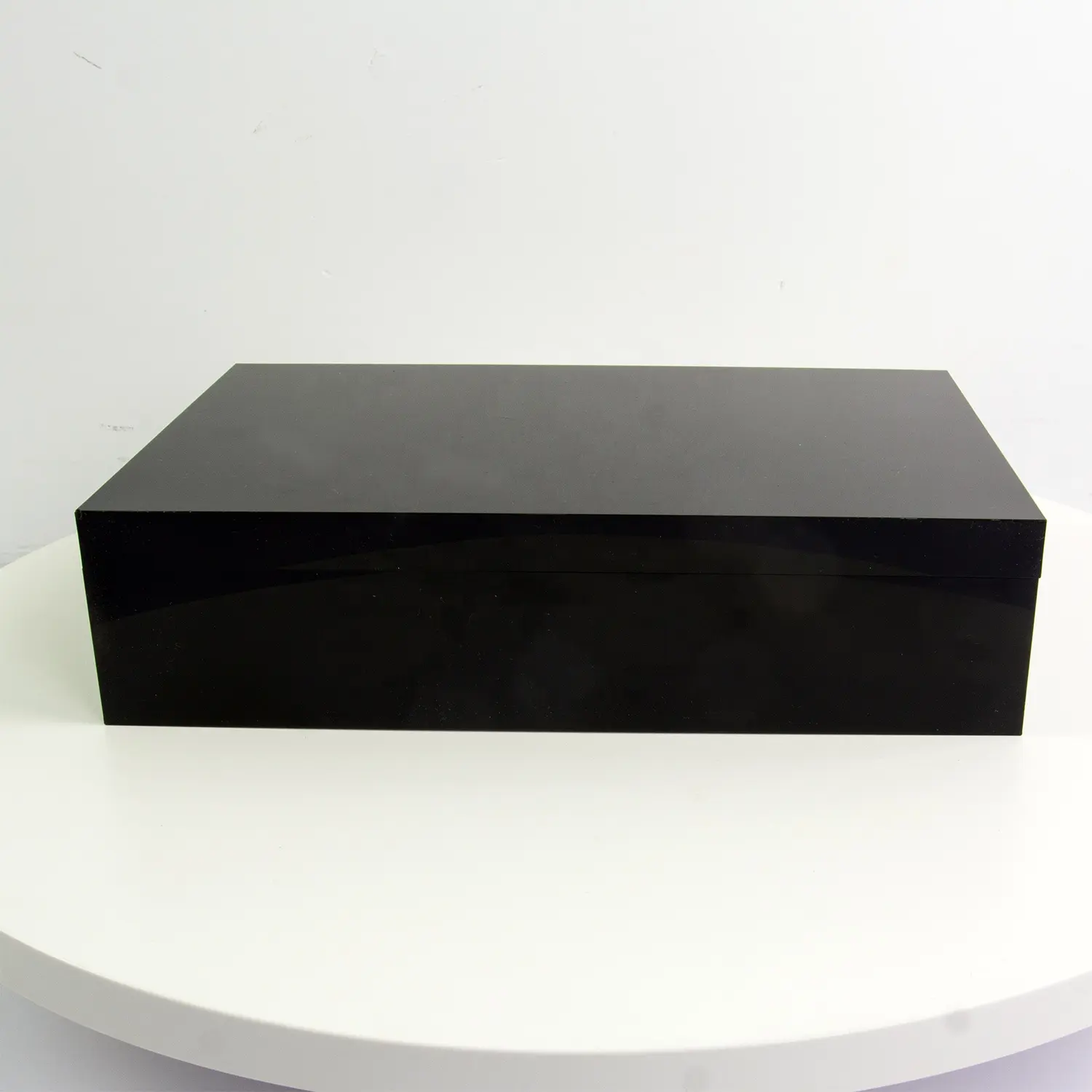 אישית 45 מעלות שחור מלבן פרספקס תיבת אקריליק קופסא עם מכסה