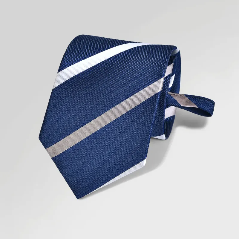 Cravate Jacquard en Polyester pour hommes, accessoire de fête des pères, à la mode, tissage Jacquard, à carreaux bleus, 8CM,