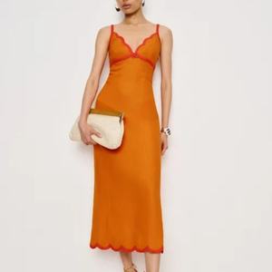 Robe longue en lin 100% pour femme, col en V, style vintage, sans manches, robes en lin pour femme - Product Image 2