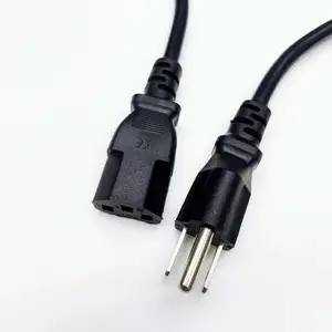 Cable de extensión de alimentación para ordenador, de 3 pines conector de alimentación, CCA 1,5 m, para EE. UU., 18AWG,0.75M2