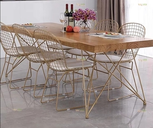 Tavolo da Pranzo <span class=keywords><strong>in</strong></span> <span class=keywords><strong>Legno</strong></span> Americano / Tavolo da Pranzo <span class=keywords><strong>in</strong></span> <span class=keywords><strong>Legno</strong></span> di Ferro Ciliegio/Quercia <span class=keywords><strong>con</strong></span> Gambe <span class=keywords><strong>in</strong></span> Metallo - Product Image 6