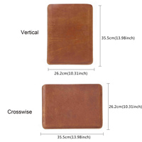 Carpeta de documentos A4 de cuero genuino y funda delgada para computadora portátil MacBook Soporte de 14 pulgadas Producto de archivo conveniente